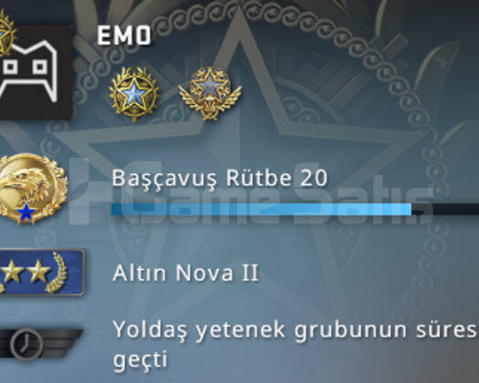 Prime 3 Madalya+80 TL Envanter+5 LVL Faceit