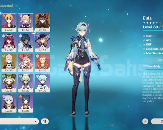 Hu tao + eula + staff of homa + jade cutter