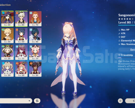 Kokomi + hu tao + jade cutter + skyward atlas