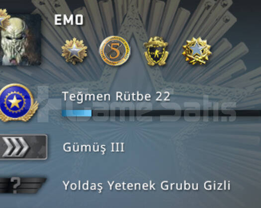 5 Madalya Prime+1165 Saat CSGO
