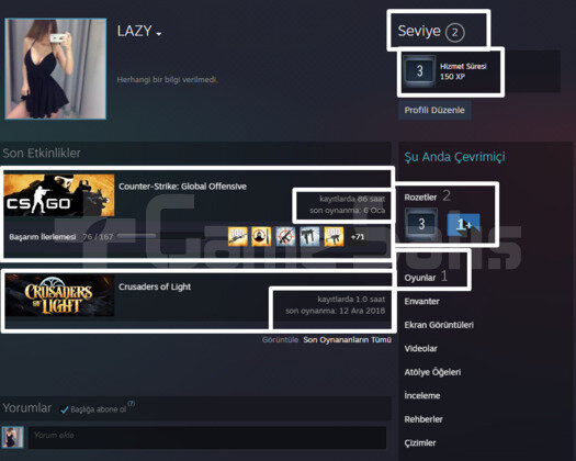86 SAAT l 2 MADALYA l YÜKSEK RANK l ARK EKLE