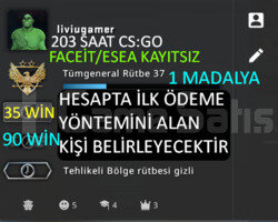 203 SAAT l FACEİT/ESEA KAYITSIZ l 1 MADALYA