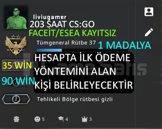 203 SAAT l FACEİT/ESEA KAYITSIZ l 1 MADALYA