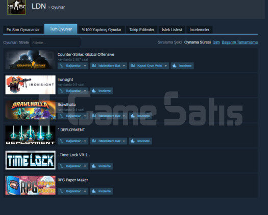 2987 SAAT l 4 MADALYA l 5 LVL STEAM l 3 OYUNLU
