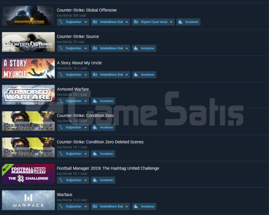 305 SAAT l 33 LVL STEAM l 9 ADET OYUN l 25 TL ENV