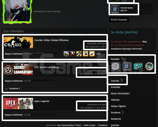 168 SAAT l 9 LVL STEAM l FACEİT/ESEA KAYITSIZ