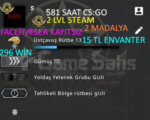 581 SAAT l 2 MADALYA l FACEİT/ESEA KAYITSIZ