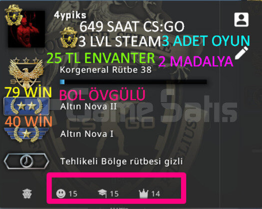 649 SAAT l 3 LVL STEAM l 2 MADALYA l LİMİTSİZ