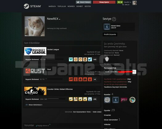 UCUZA RUST ROCKET LEAGUE HESABI