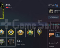 54 Seviye Steam+11 Madalya+1964 TL Oyun