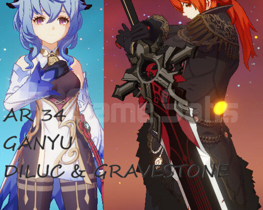 GANYU DILUC & WOLF GRAVESTONE AR 34