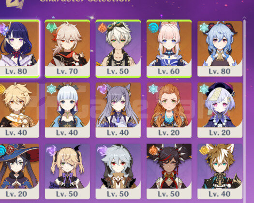 Rank 45 Kazuha Ayaka Kokomi Raiden