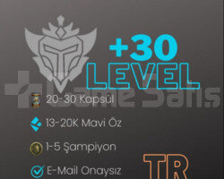 TR-EUW Kapsüllü 30 Level Unranked Hesap + Hediye