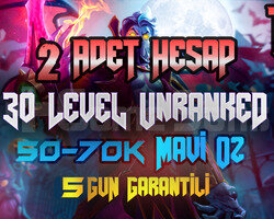 2 ADET BAN YEMEZ TR 50K MAVİ ÖZ UNRANKED GARANTİLİ