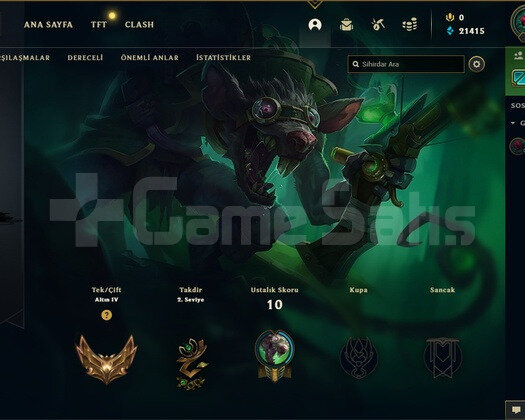 60 WR GOLD SMURF HESAP TEMIZ