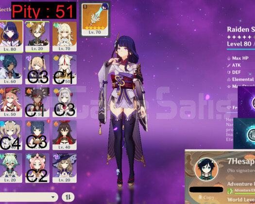 AR50 | Venti Baal Spine C1 Keqing C1 Qiqi Pity 51