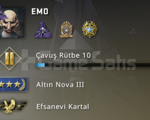 3 Madalya+60 lvl Steam+ TR Hesabı
