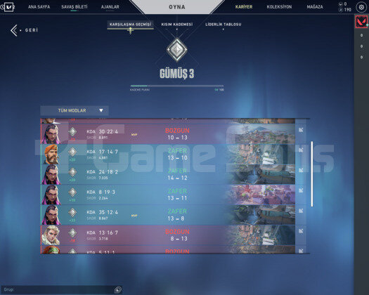 Zararına Gold elo Silver hesap