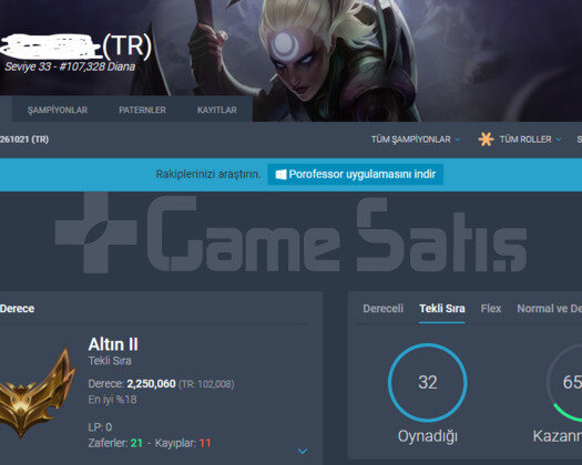 TR GOLD 2 +66WR / YÜKSEK ELO /BOL KOSTÜM