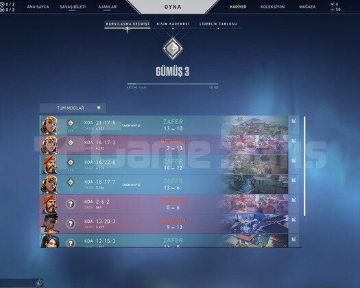 YÜKSEK MMR GÜMÜŞ 3 HESAP