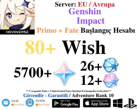 EU|AR10 80+ Wish - 5700 Primo 26+12 Fate