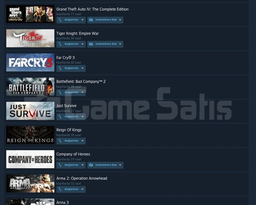 Efsane Steam hesabı