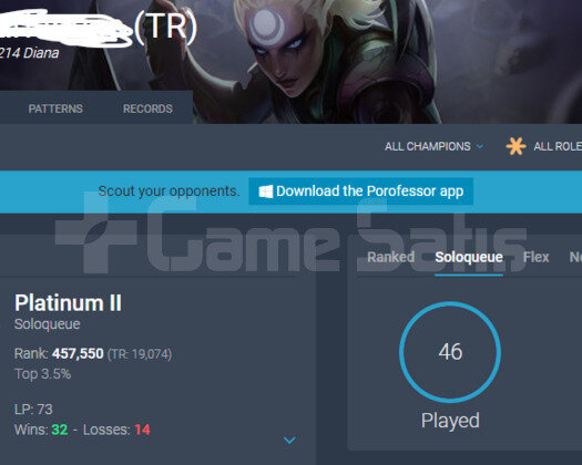 TR PLAT 2 70 LP 70 WİNRATE / YÜKSEK ELO