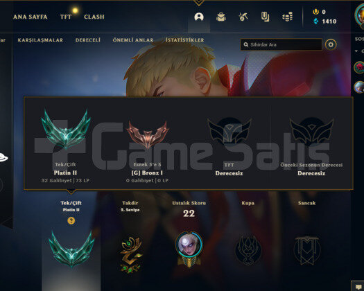 TR PLAT 2 70 LP 70 WİNRATE / YÜKSEK ELO