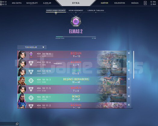 ELMAS 2 / 3 TANE BATTLE PASSLI YÜKSEK MMR