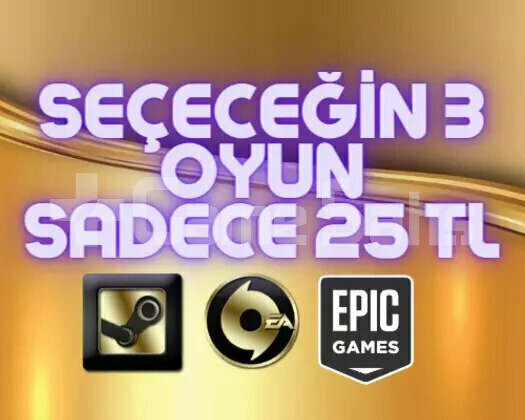 İstediğiniz 3 Oyun + Garanti + Sınırsız Destek