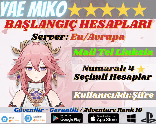 EU | AR 10 Yae Miko - Temiz Başlangıç Hesapları