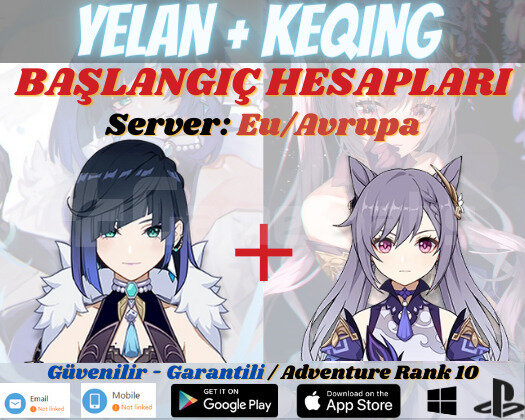 EU| AR10 Yelan + Keqing - Süper Başlangıç Hesabı