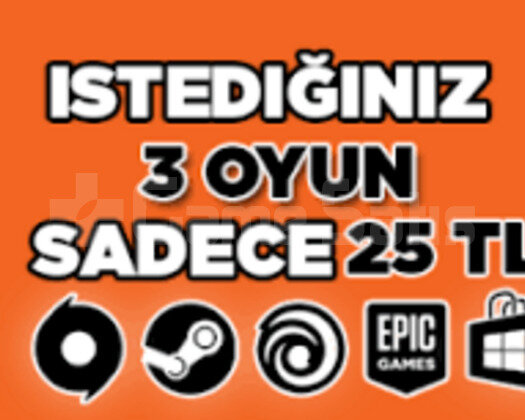 İstediğiniz 3 Oyun + Garanti +  Sınırsız Destek