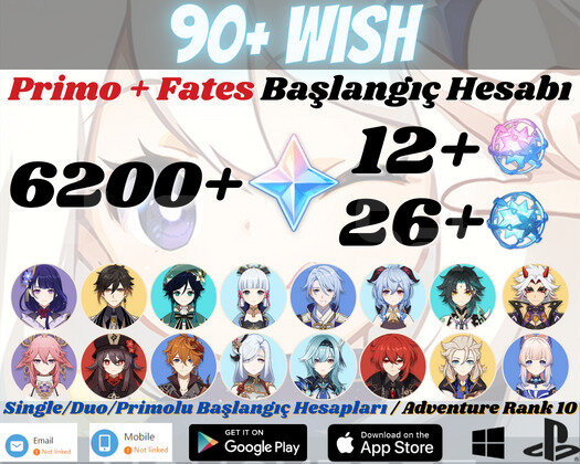 EU|AR10 90+ Wish - 6200 Primo 26+12 Fate