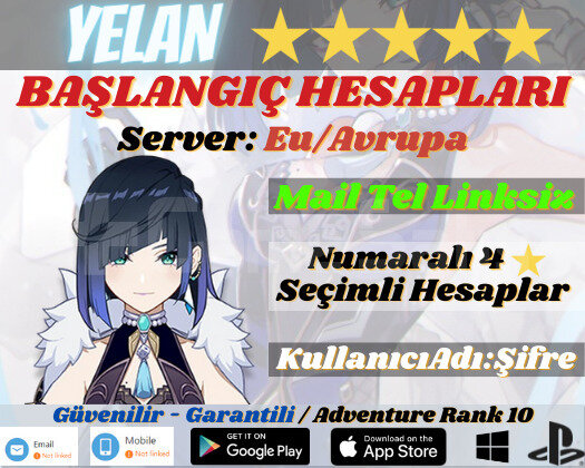 EU | AR 7 Yelan - Temiz Başlangıç Hesapları
