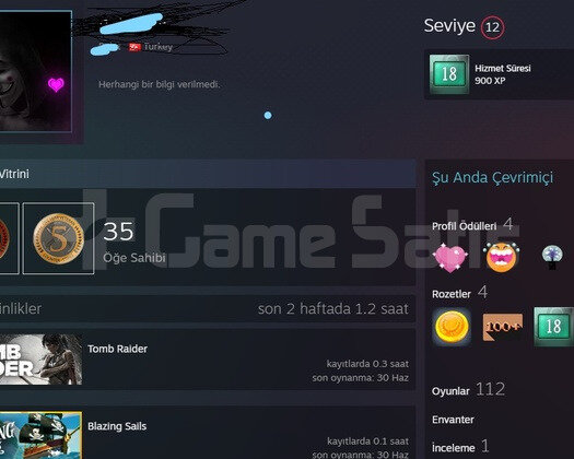 18 SENELİK 112 OYUNLU HESAP