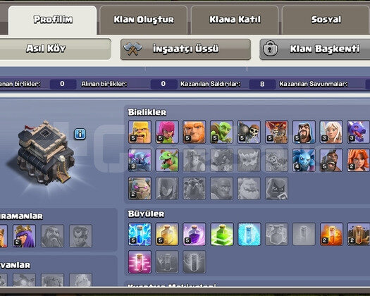 TH9 temiz mail hesap clash of clans
