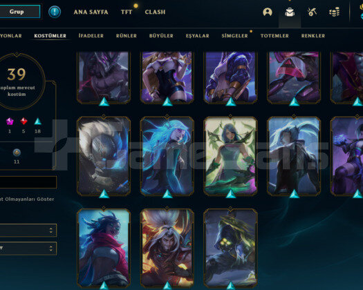 Lol 40 Kostümlü Gold 4  Top,Jung Main Hesap