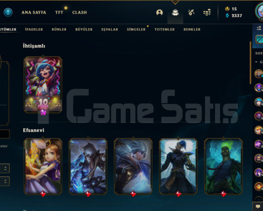 Lol 40 Kostümlü Gold 4  Top,Jung Main Hesap