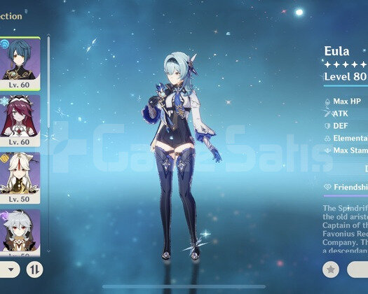 AR 50 Raiden+Eula+Qiqi+Skyward+Bennett