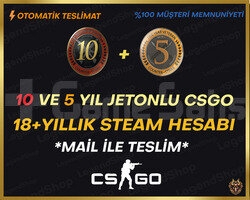 10+5 YIL JETON CSGO +18 YIL STEAM HESABI