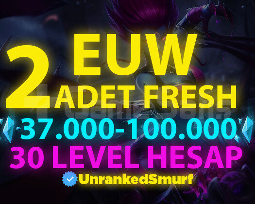 2 ADET EUW 37K-100K 30 LEVEL UNRANKED HESAPLAR