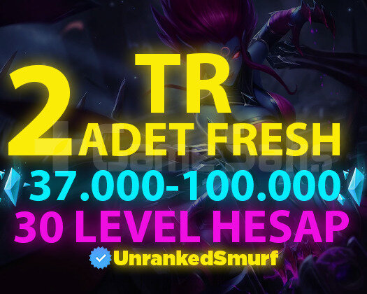2 ADET TR 37K-100K 30 LEVEL UNRANKED HESAPLAR