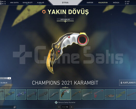 Champion Sett/15 Bıçak/18 Vandal/9 Phantom/Dopdolu