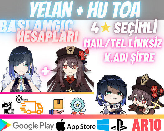 EU | AR10 Yelan + Hu Tao - Süper Başlangıç Hesabı
