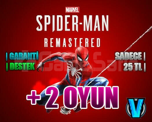 Marvels Spiderman Remastered + İstediğiniz 2 Oyun