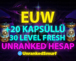 EUW BAN RİSKSİZ KAPSÜLLÜ 30 LEVEL UNRANKED