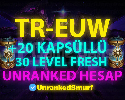 TR-EUW BAN RİSKSİZ KAPSÜLLÜ 30 LEVEL UNRANKED