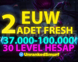 2 ADET EUW 37K-100K 30 LEVEL UNRANKED HESAPLAR