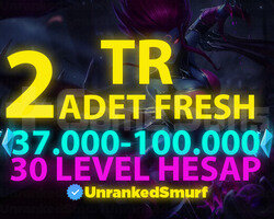 2 ADET TR 37K-100K 30 LEVEL UNRANKED HESAPLAR